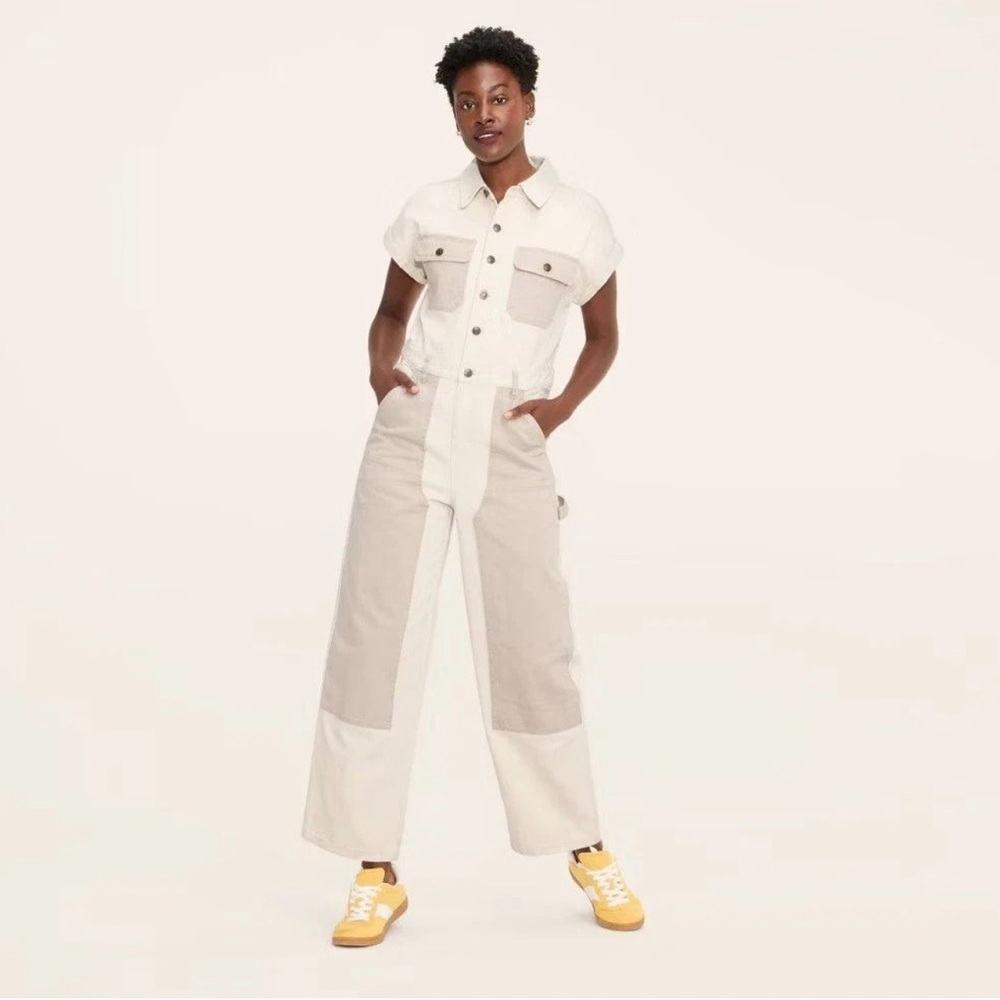 Woolrich Women's Wide Leg Jumpsuit - Cream and Tan